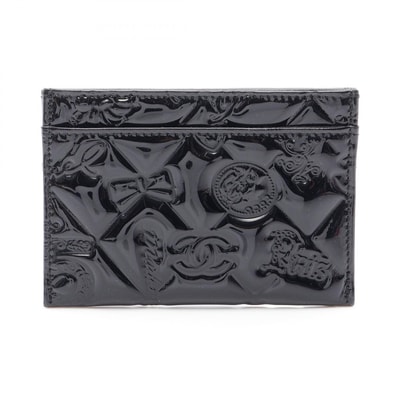 シャネル CHANEL アイコン カードケース アクセサリー パテントレザー レディース ブラック系 【中古】
