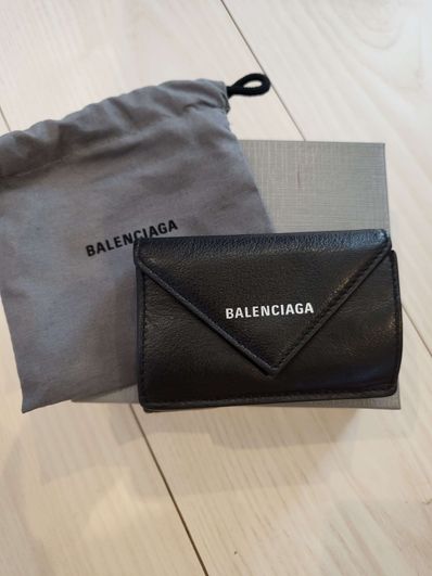BALENCIAGA Papier Mini wallet Smooth Calfskin "Black"