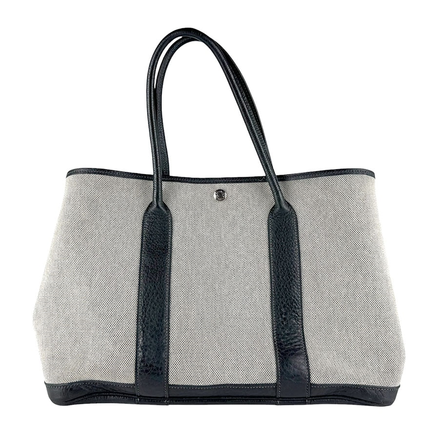 エルメス HERMES ハンドバッグ ガーデンパーティーPM 36 トワルアッシュ/ブッフル ブラック ユニセックス【中古】 z9494