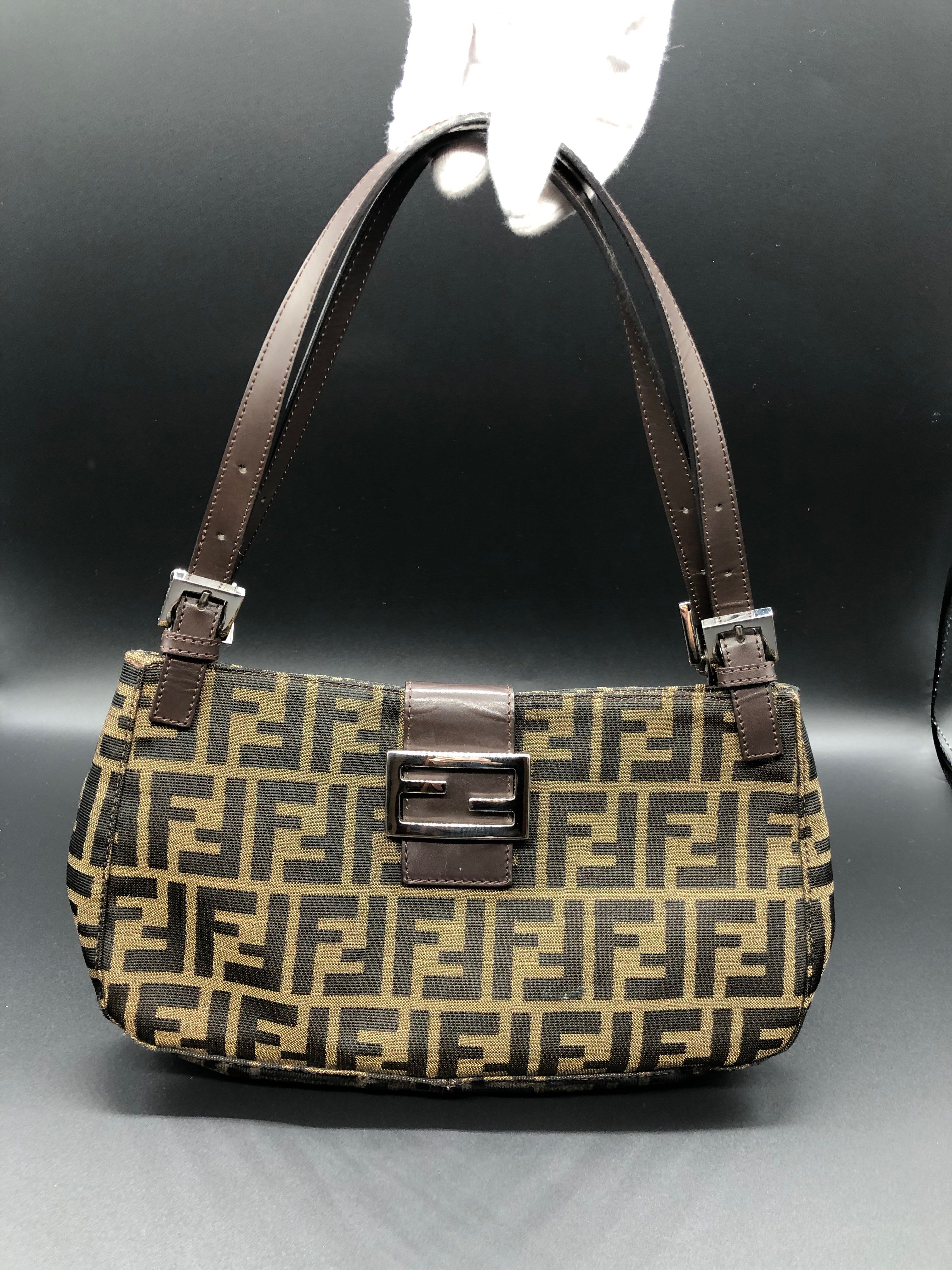 FENDI Zucca Shoulder Bag "Brown"