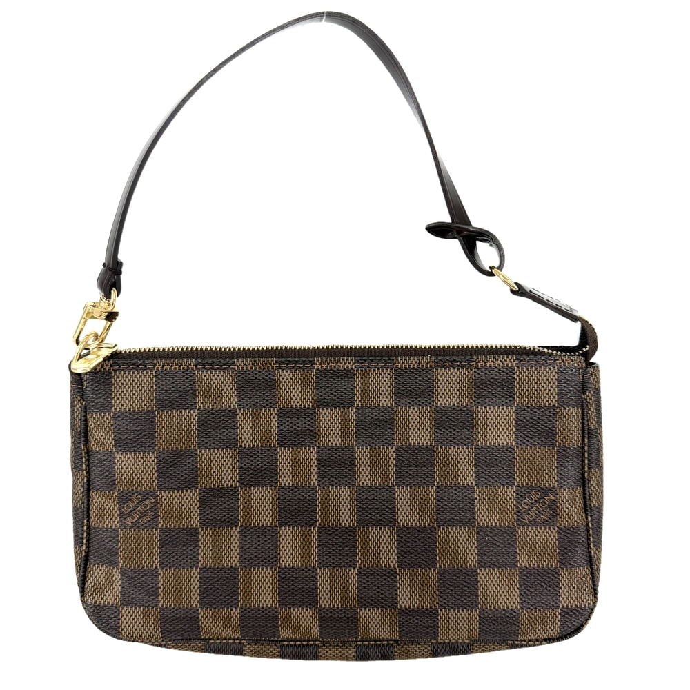 LOUIS VUITTON ルイヴィトン ハンドバッグ ポシェット アクセソワール アクセサリーポーチ N51985 ダミエキャンバス ブラウン 茶 ゴールド金具 レディース 美品【中古品】