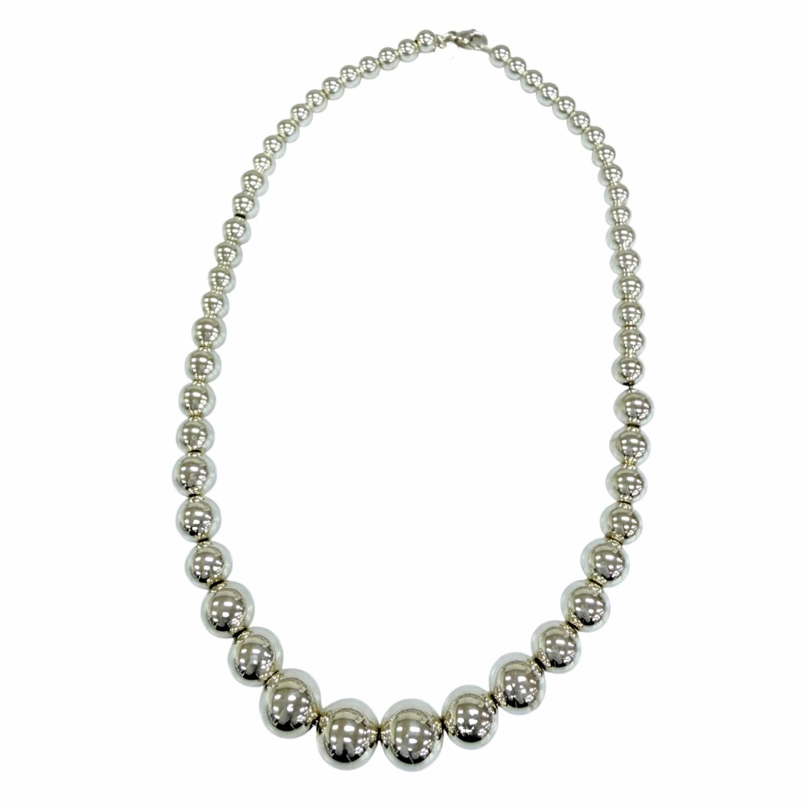 極美品 ティファニー グラジュエイテッド ボール ネックレス シルバー