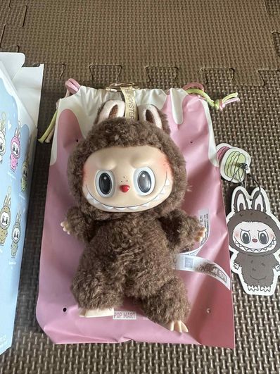POP MART THE MONSTERS (LABUBU) Exciting Macaron Plush Series CHESTNUT COCOA (Secret)