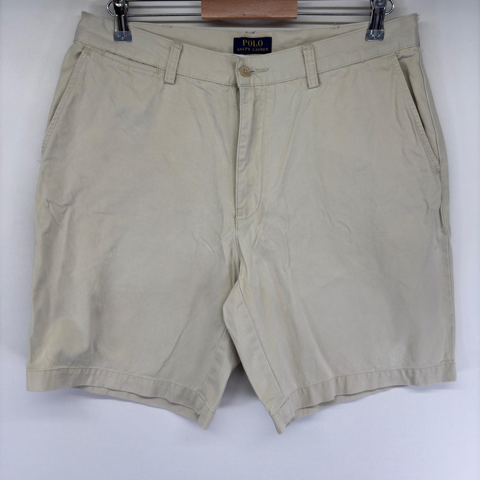 古着 ポロ・ラルフローレン POLO RALPH LAUREN パンツ ハーフパンツ ワンポイントロゴ ショートパンツ ポロチノ w34 アイボリー メンズ