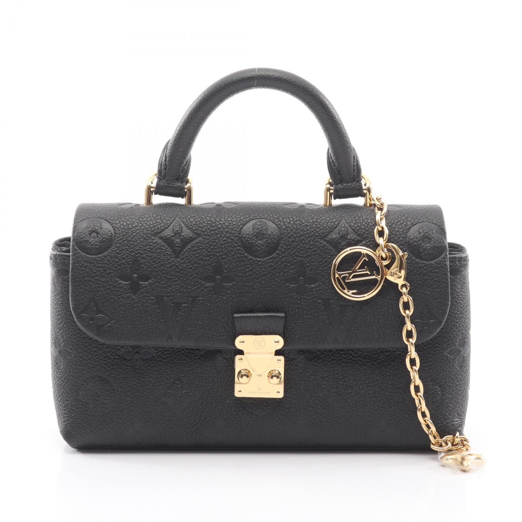 ルイ・ヴィトン LOUIS VUITTON ナノ マドレーヌ 2WAY ハンドバッグ バッグ レザー モノグラム・アンプラント ノワール レディース ブラック系 M12144 【中古】