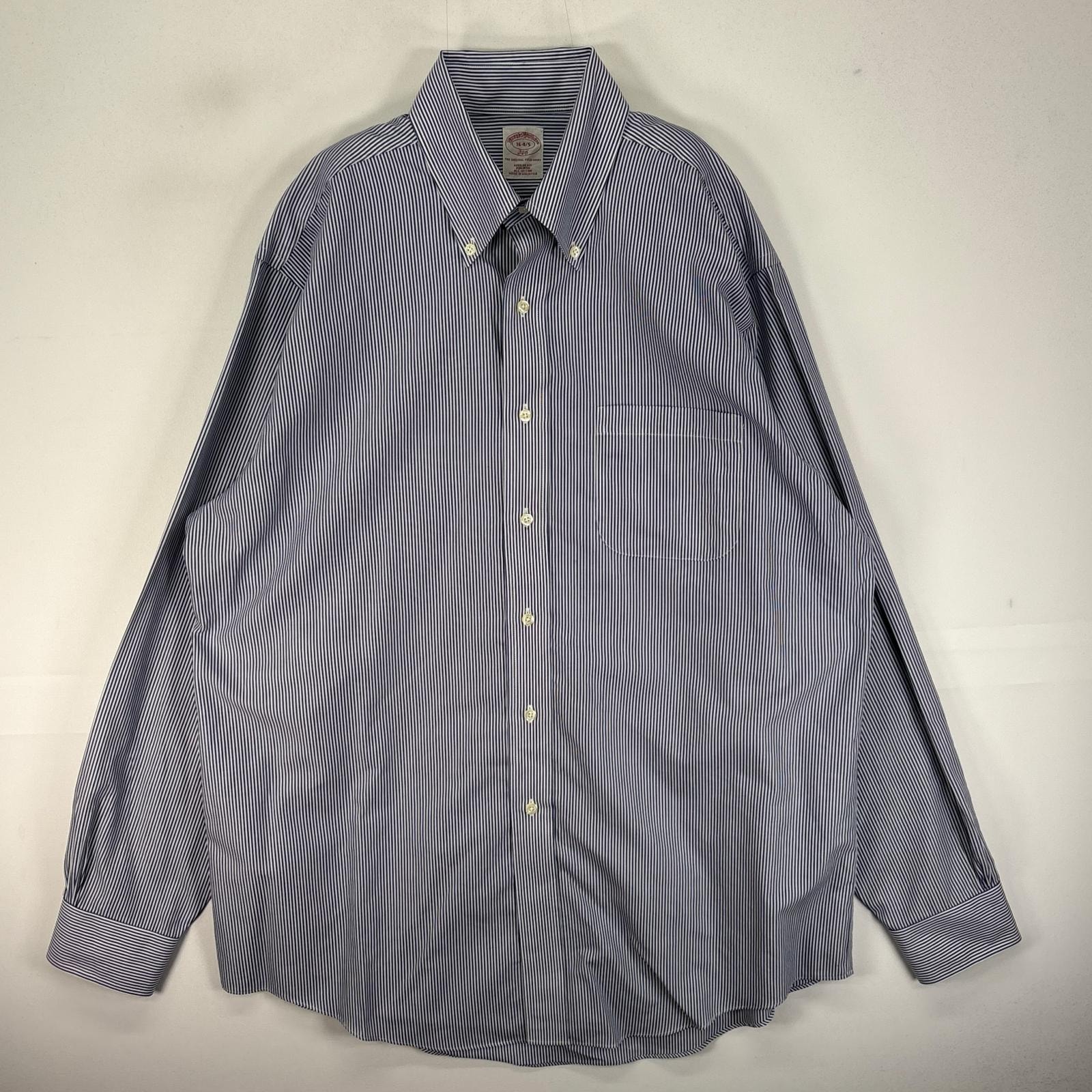 古着 ブルックスブラザーズ Brooks Brothers 長袖シャツ ボタンダウン 346 L  ネイビー系 ストライプ メンズ