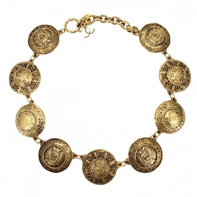 CHANEL シャネル ネックレス ラウンド ココマーク アクセサリー メダル チェーン ヴィンテージ GP ゴールド レディース 約115.7g【中古品】