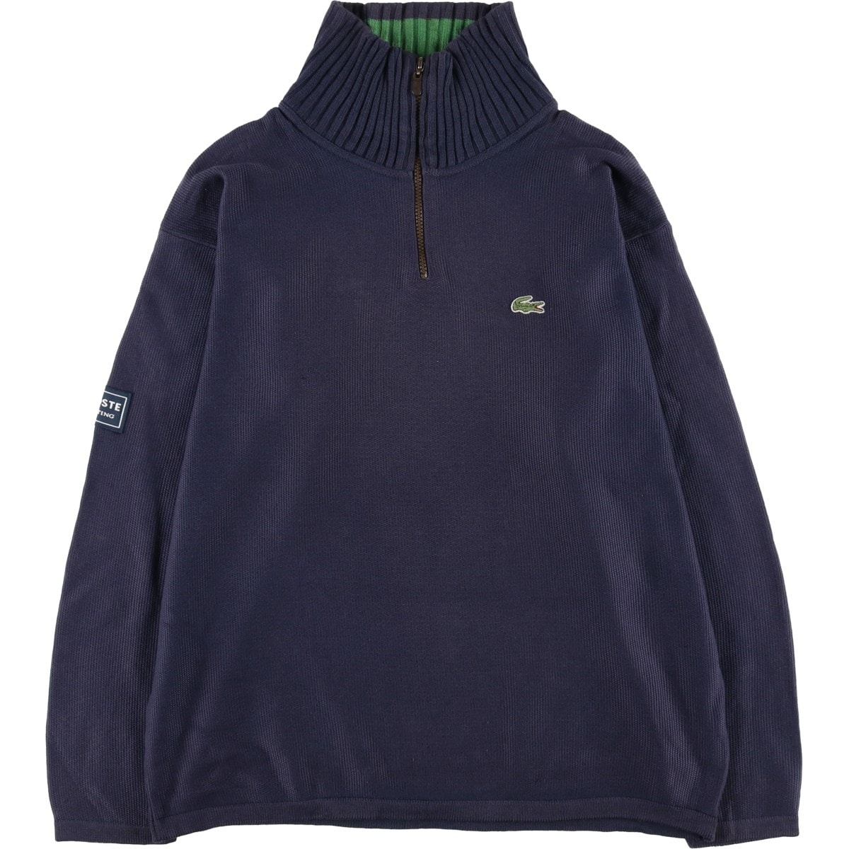 古着 90年代 ラコステ LACOSTE コットンニットハーフジップセーター スペイン製 5 メンズL相当 ヴィンテージ/eaa380753