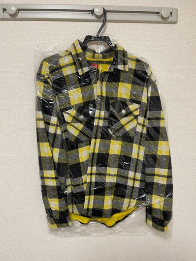 Supreme Quilted Arc Logo Flannel Shirt "Yellow"