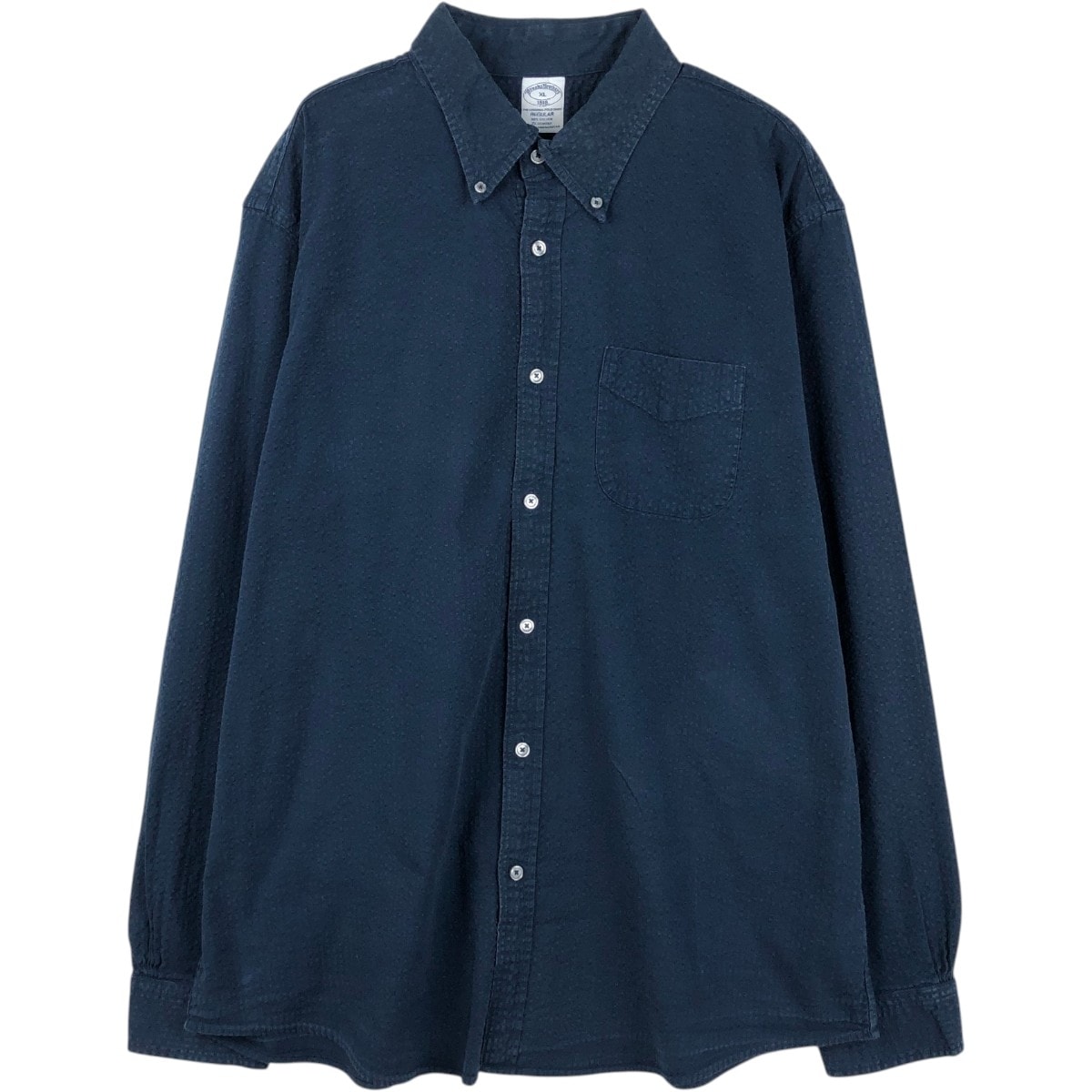 古着 ブルックスブラザーズ Brooks Brothers 1818 REGULAR シアサッカー 長袖 ボタンダウンシャツ メンズXL相当/eaa669122