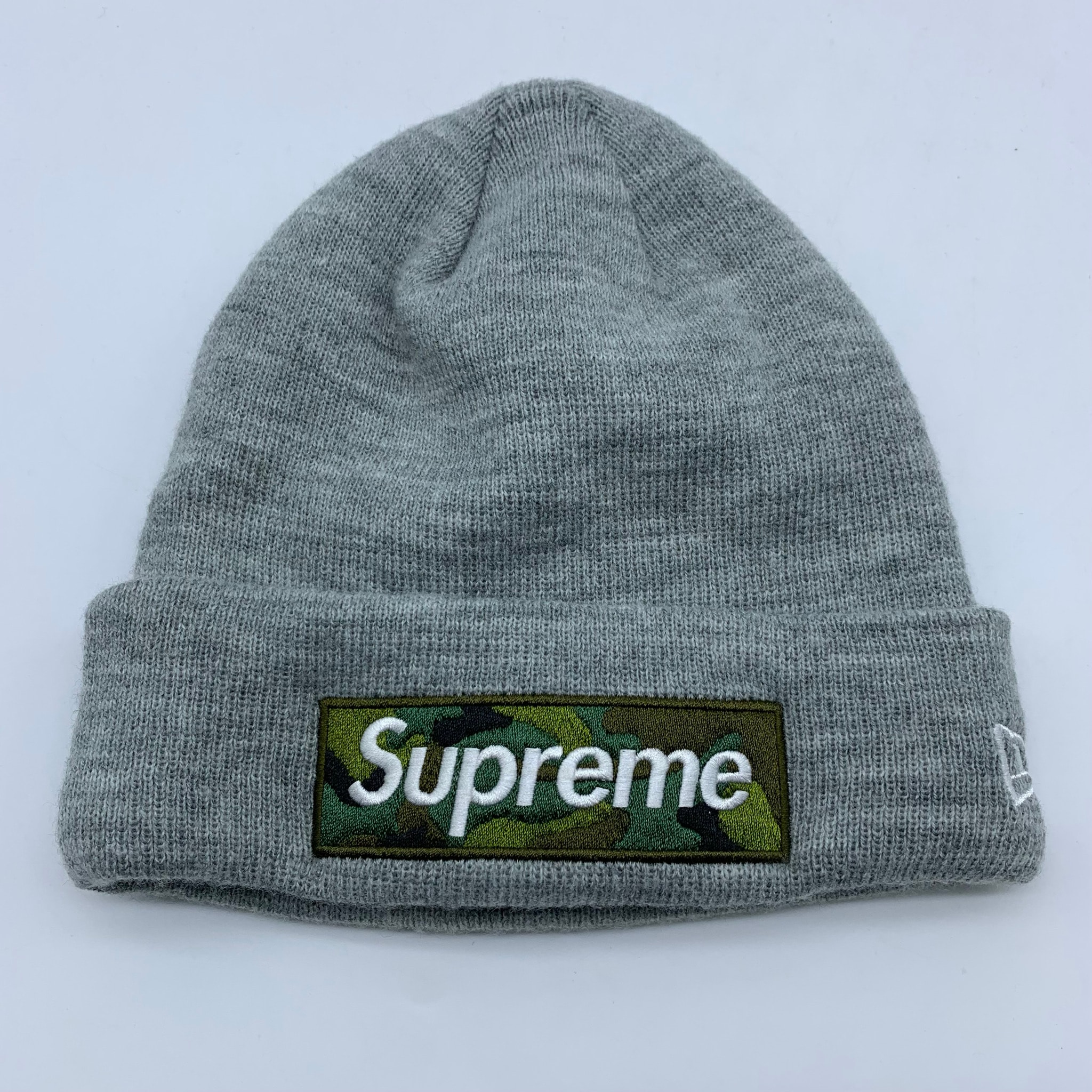 Supreme New Era Box Logo Beanie "Heather Grey" (23FW)
