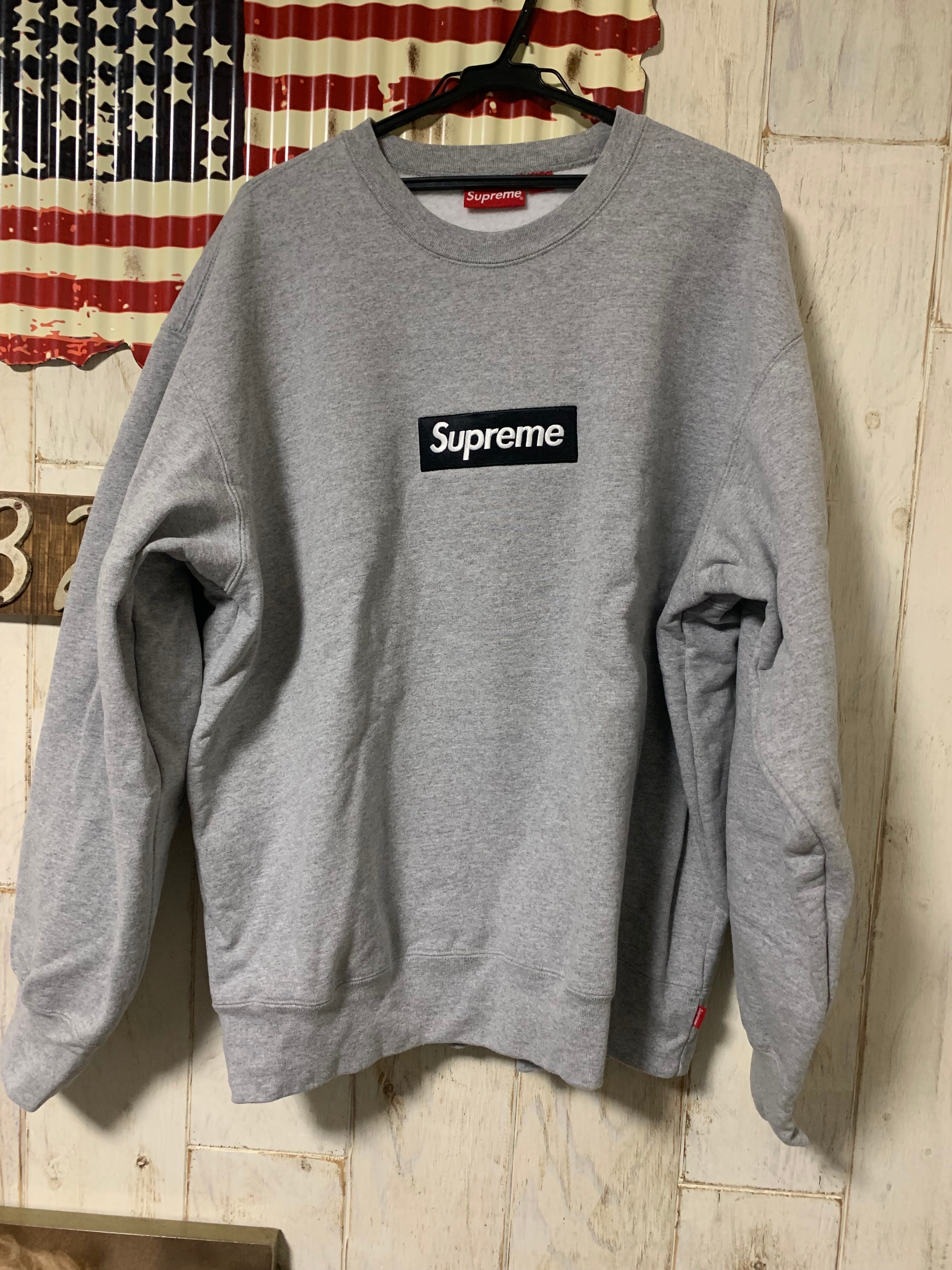 Supreme Box Logo Crewneck "Heather Grey" (22FW)