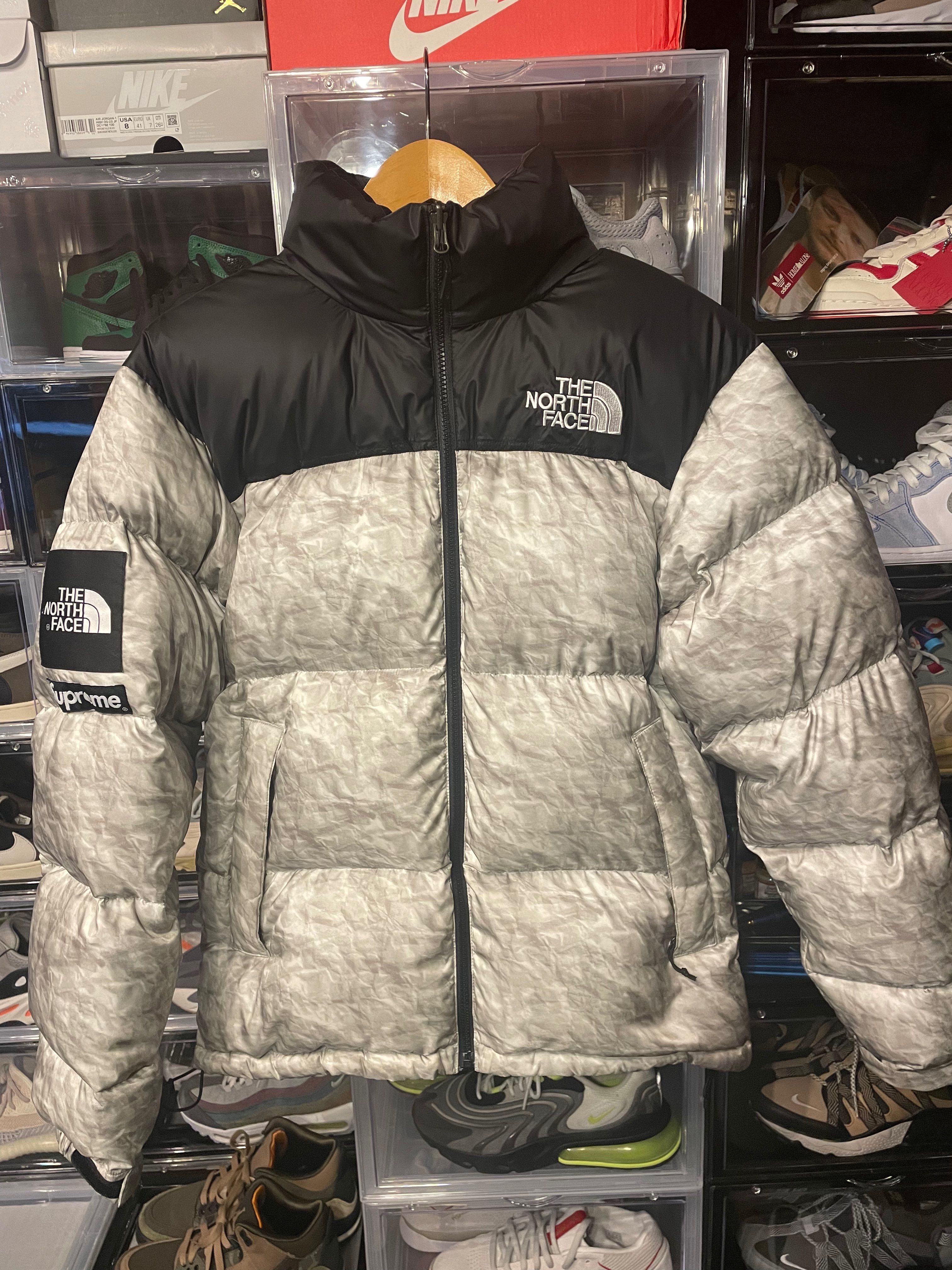 Supreme x The North Face Nuptse Jacket "White Paper Print"