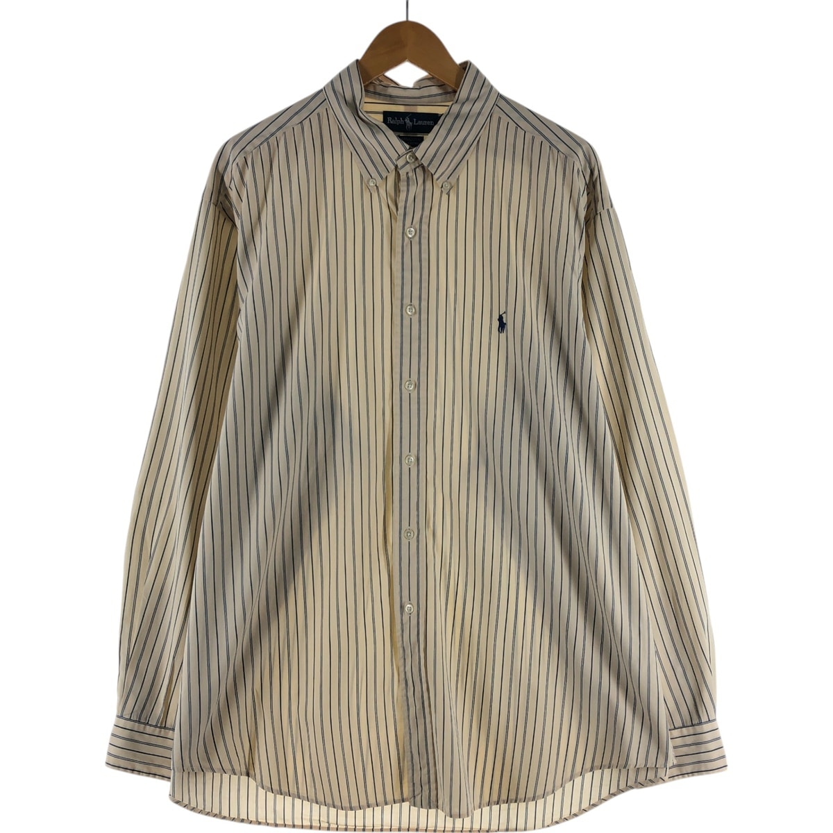 古着 ラルフローレン Ralph Lauren YARMOUTH 長袖 ボタンダウンストライプシャツ メンズXL相当/eaa531009