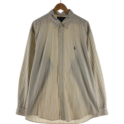 古着 ラルフローレン Ralph Lauren YARMOUTH 長袖 ボタンダウンストライプシャツ メンズXL相当/eaa531009