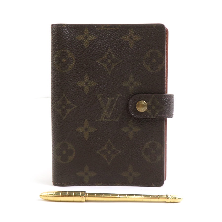 ルイ ヴィトン LOUIS VUITTON 手帳カバー ボールペンセット モノグラム アジェンダPM モノグラムキャンバス/メタル ブラウン/ゴールド ユニセックス R20005【中古】 e61178a