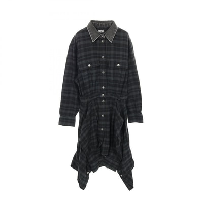 ディーゼル DIESEL フランネル ワンピース 衣料品 トップス コットン レディース ブラック系 / グレー系 【中古】