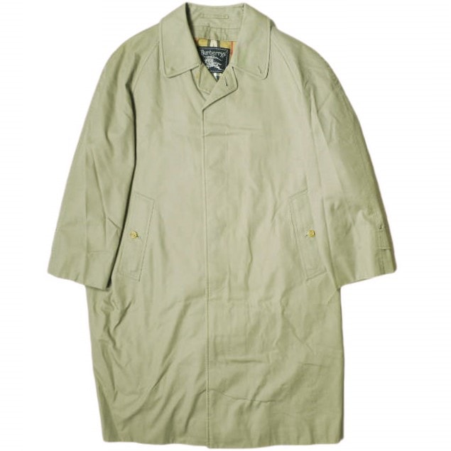 Burberrys バーバリーズ 90s ノバチェックライナー コットンギャバジン ステンカラーコート S程度 KHAKI ヴィンテージ オーバーコート アウター g19038