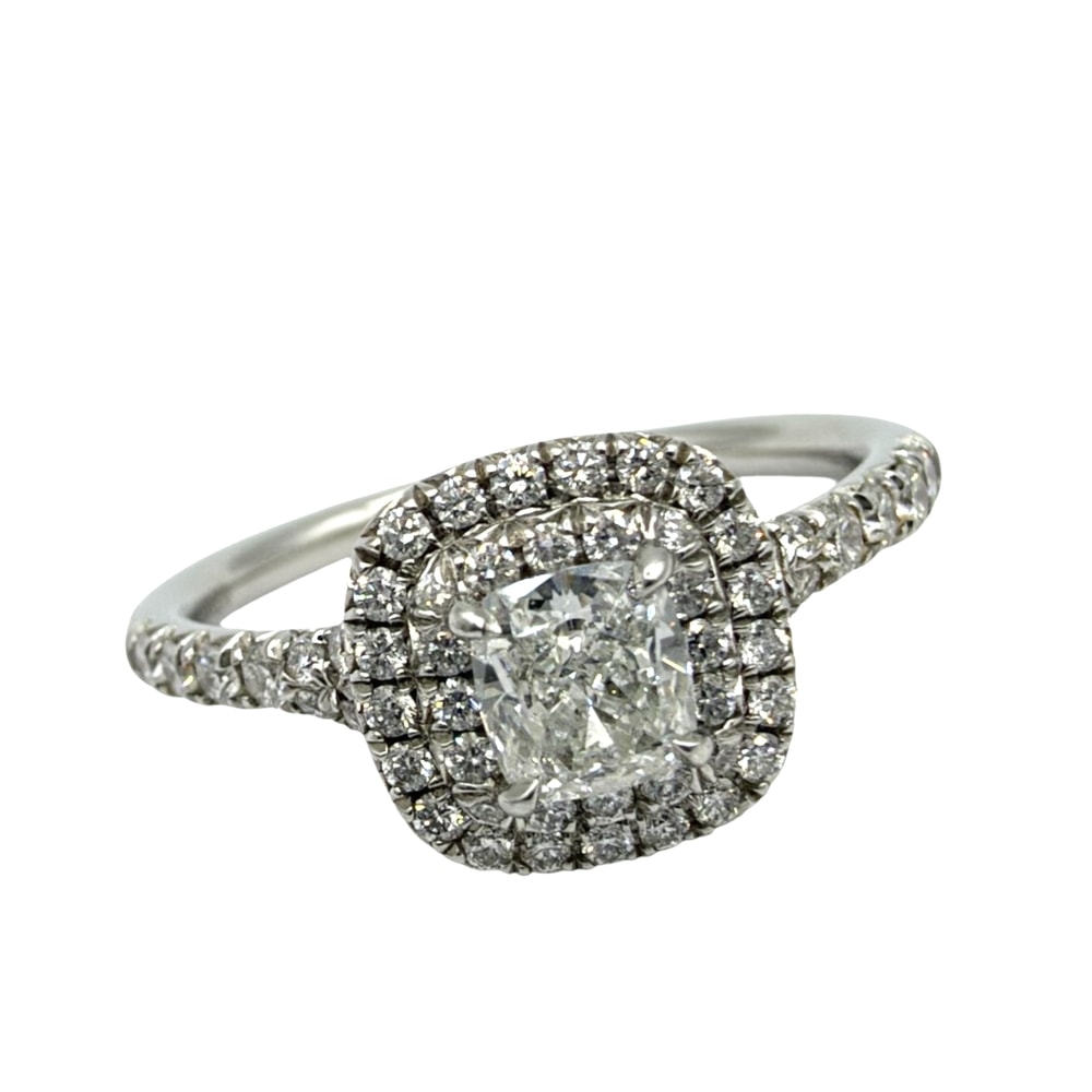 TIFFANY&Co. ティファニー 指輪 ジュエリーソレストリング Pt950プラチナ ダイヤモンド0.38ct 約11.5号 シルバー レディース 約4.1g 美品【中古品】