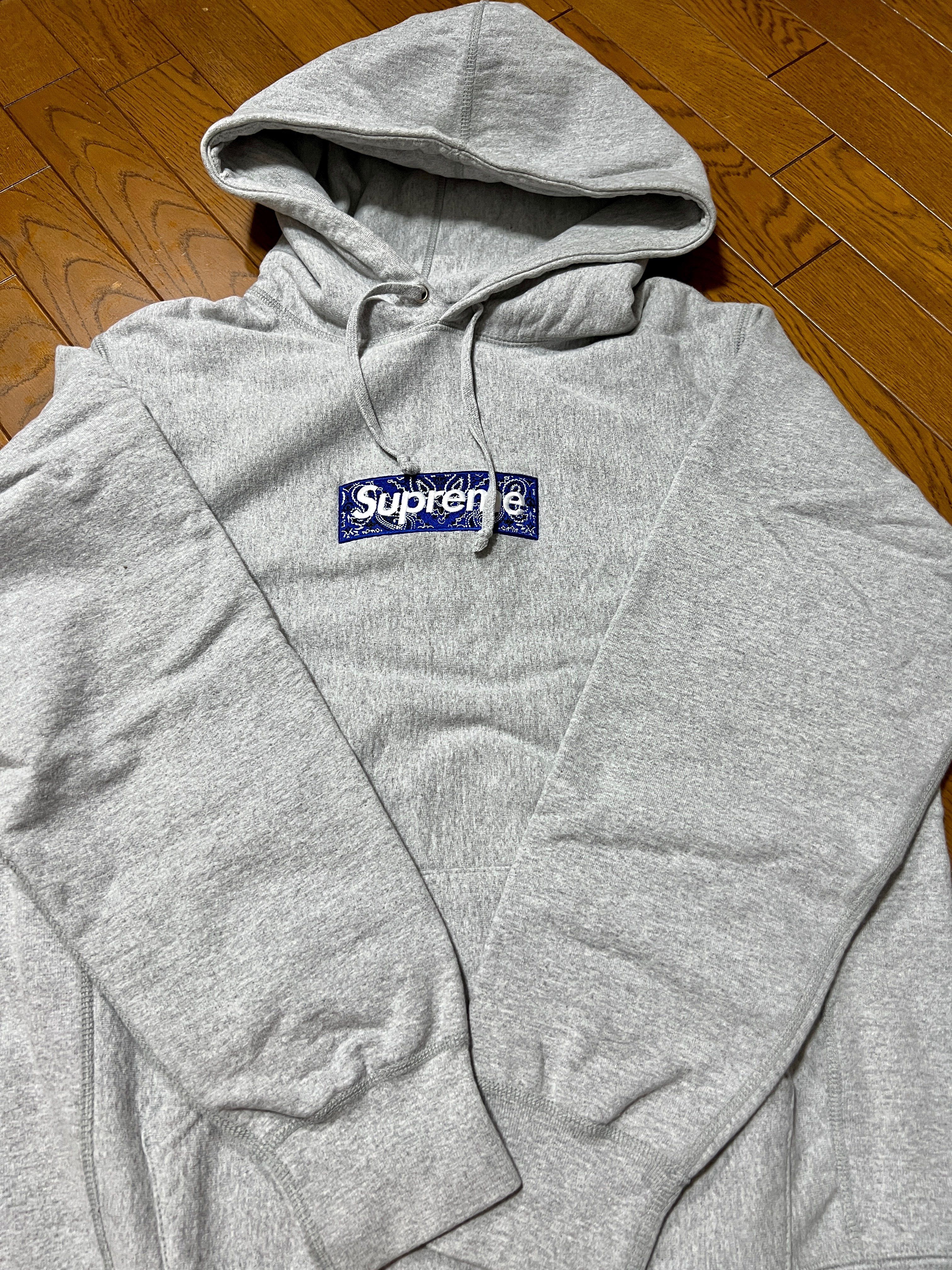 Supreme Bandana Box Logo Hooded Sweatshirt "Grey"