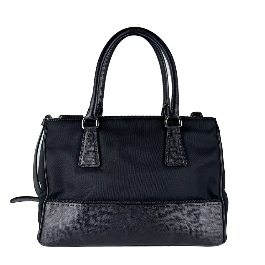 プラダ PRADA ハンドバッグ ショルダーバッグ ナイロン/レザー ブラック レディース【中古】 z10785