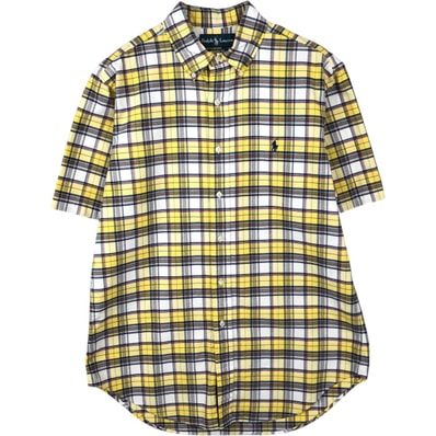 古着 ラルフローレン Ralph Lauren CLASSIC FIT クラシックフィット 半袖 ボタンダウン チェックシャツ メンズM相当/eaa650751