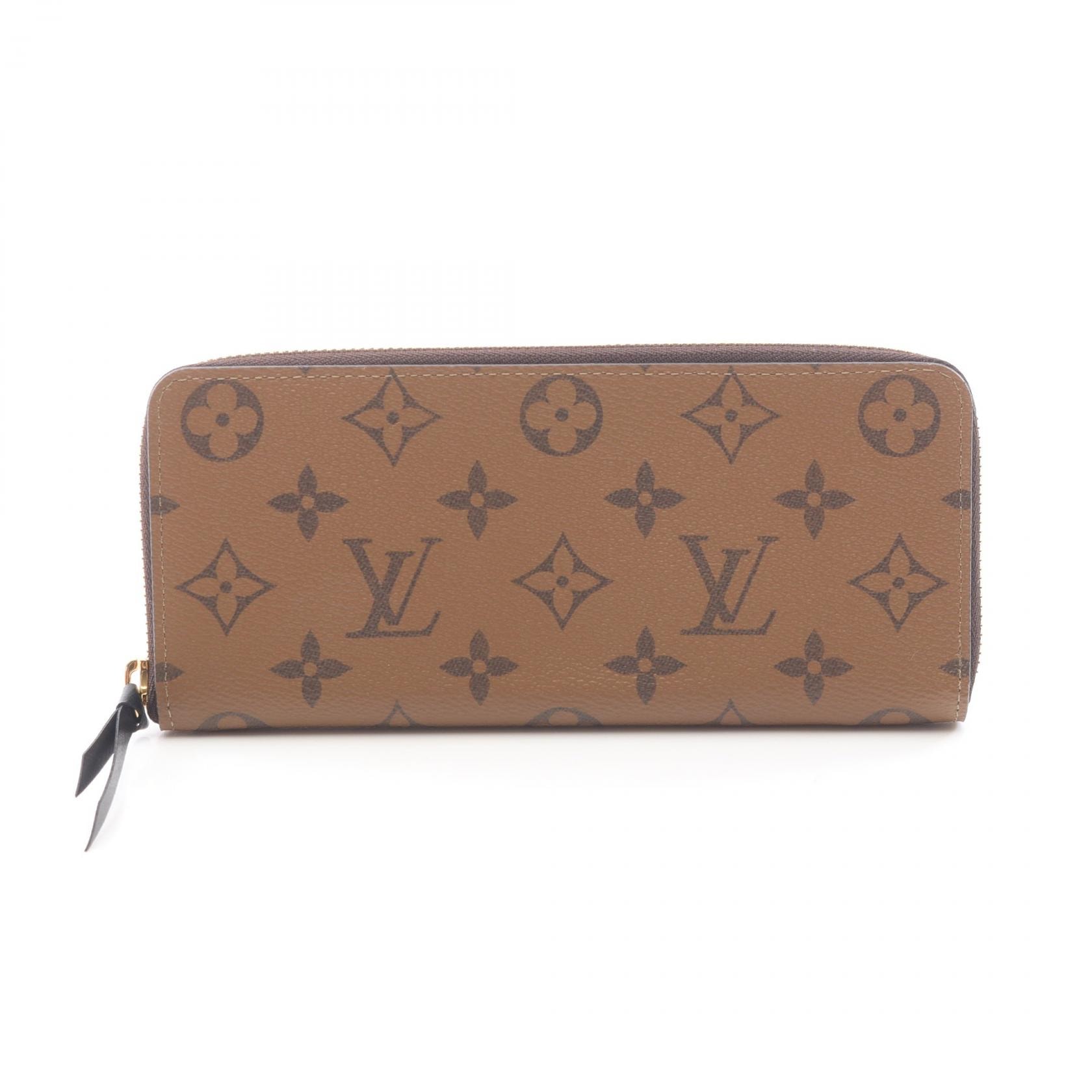 ルイ・ヴィトン LOUIS VUITTON ポルトフォイユクレマンス モノグラムリバース ラウンド長財布 財布 PVCコーティングキャンバス モノグラム・リバース レディース ブラウン系 M82336 【中古】