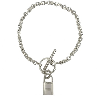 HERMES エルメス ブレスレット アミュレット カデナ チェーンブレス アクセサリー シルバー925 シルバー レディース 約11.3g【中古品】