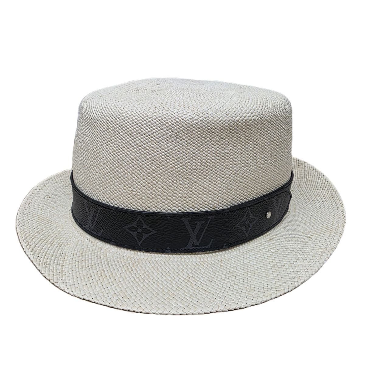 【値下げ】LOUIS VUITTON ルイ・ヴィトン エクリプス シャポーサマータイム モノグラム ラフィア ストローハット 麦わら帽子 ハット M76513 58 モノグラムエクリプス ベージュ メンズ【中古】