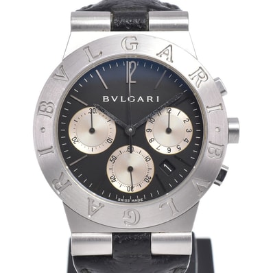 ベルト訳あり ブルガリ BVLGARI CH35S ディアゴノ スポーツ クロノグラフ ブラック クォーツ メンズ 腕時計 G#149908
