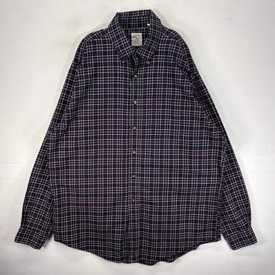 古着 ブルックスブラザーズ Brooks Brothers 長袖シャツ 346 BD 胸ポケ L ネイビー系 チェック メンズ
