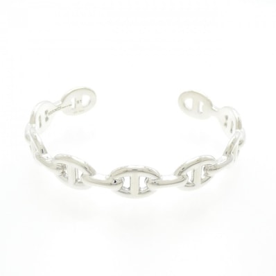 Hermes Chaine D'ancre Enchainee Bracelet Bangle "Silver"