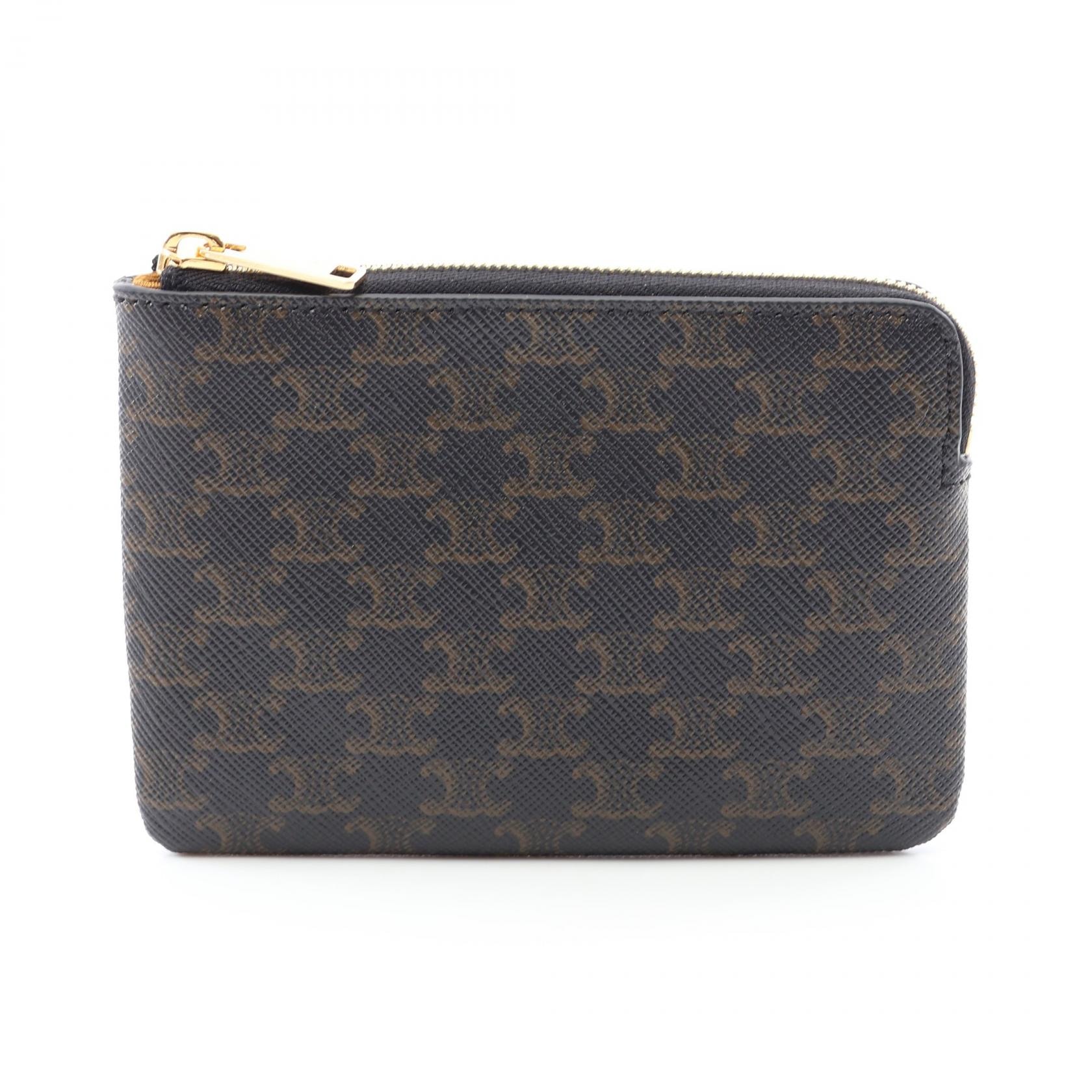 セリーヌ CELINE トリオンフ コインケース 財布 PVC レディース ブラック系 / ブラウン系 10C662BTA38NO 【新品】