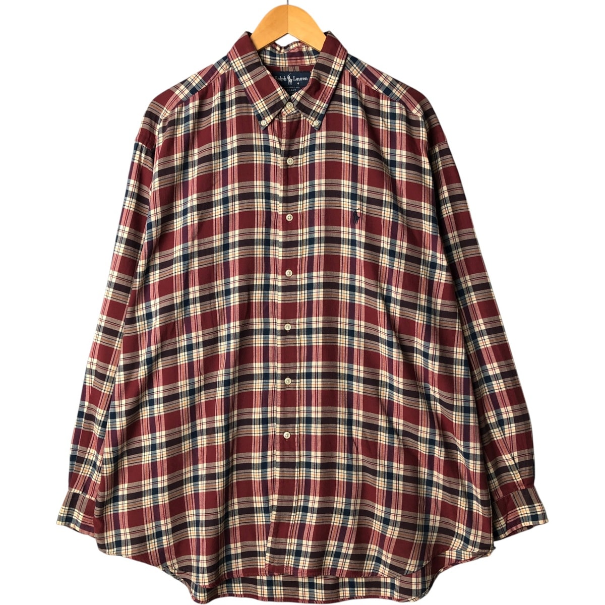 古着 ラルフローレン Ralph Lauren BLAKE 長袖 ボタンダウンチェックシャツ メンズXL相当/eaa570161