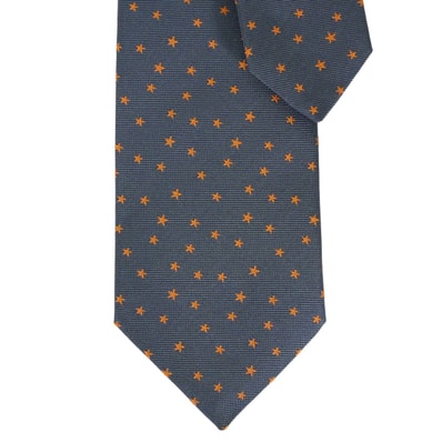 2019年春夏 HERMES エルメス ネクタイ シューティングスター 流れ星 アルドワーズ/オレンジ シルク100% H339245T 新品未使用