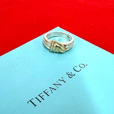 TIFFANY&Co. ティファニー シグネチャー リング シルバー925 K18イエローゴールド リング・指輪 7.5号 シルバー
o5613