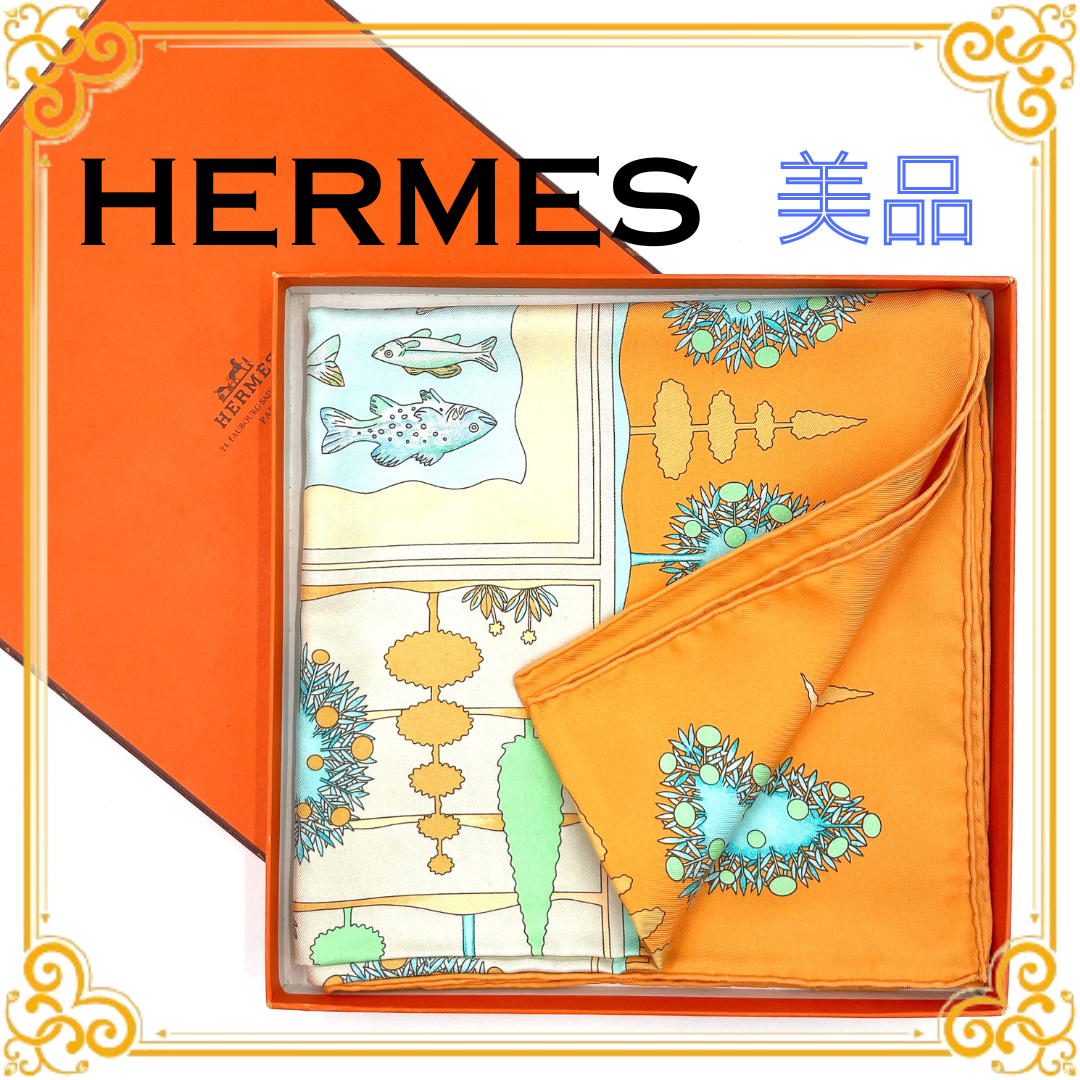 Hermes Scarf 90 Paridaiza "Orange"