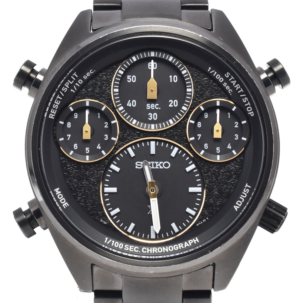 セイコー SEIKO 8A50-00B0 プロスペックス スピードタイマー デイト ブラック ソーラー メンズ 腕時計 L#148305