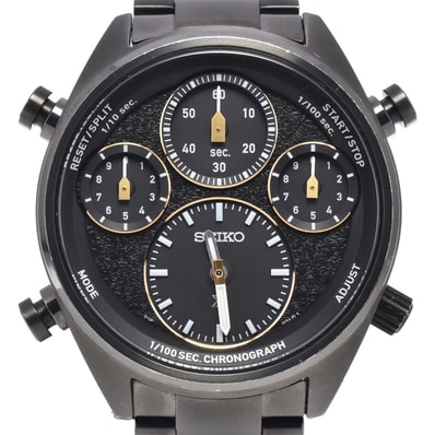 セイコー SEIKO 8A50-00B0 プロスペックス スピードタイマー デイト ブラック ソーラー メンズ 腕時計 L#148305