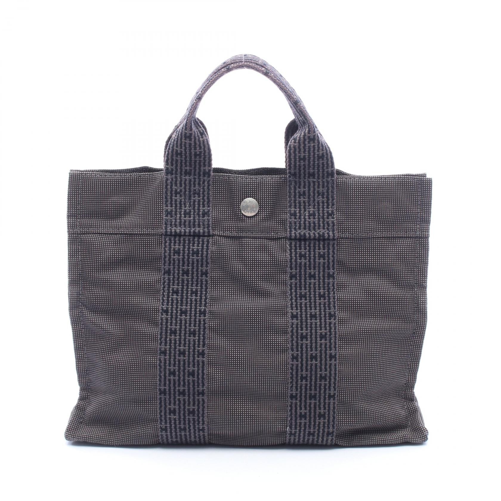 エルメス HERMES エールラインPM トートバッグ バッグ キャンバス レディース グレー系 【中古】