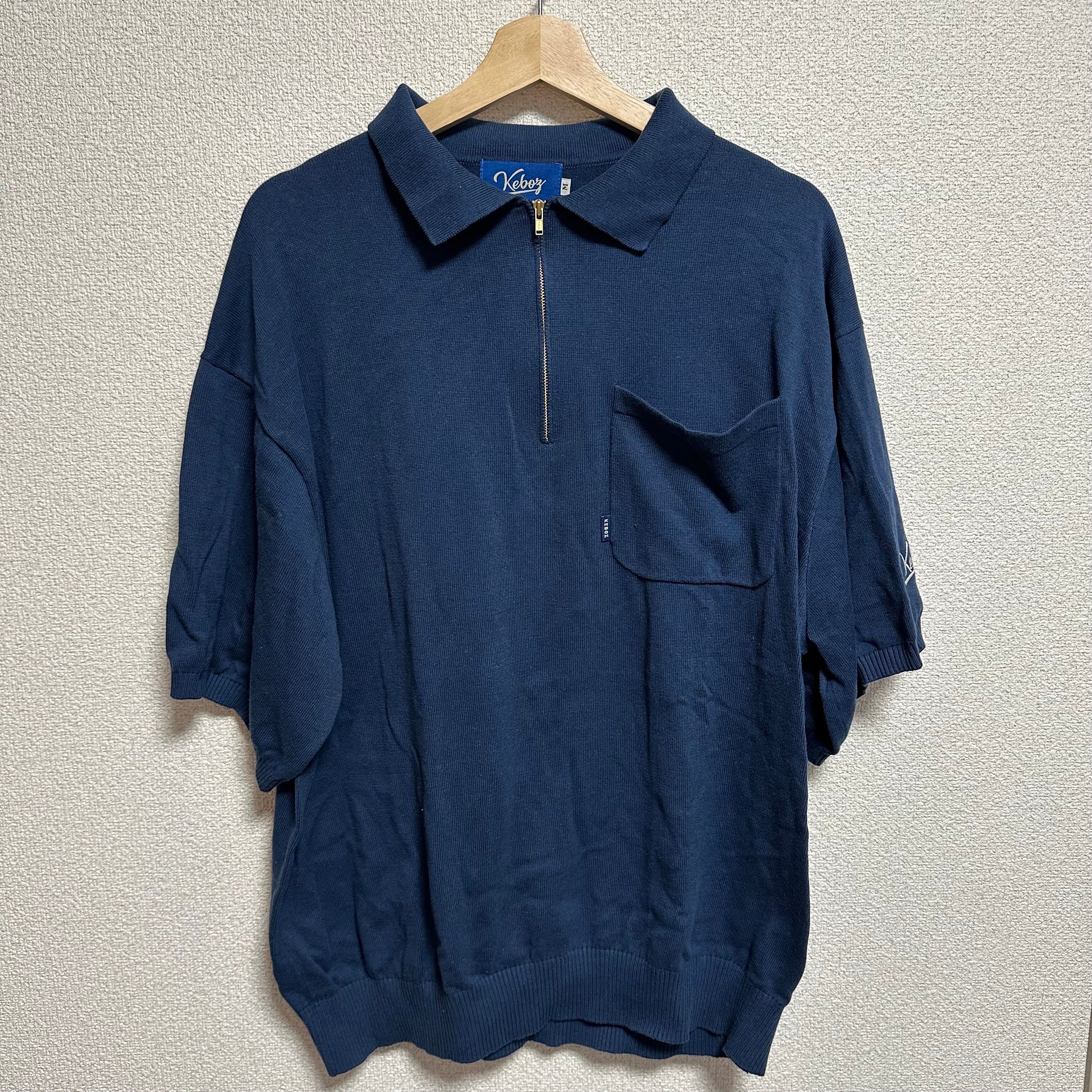 kebozハーフジップニットポロシャツ