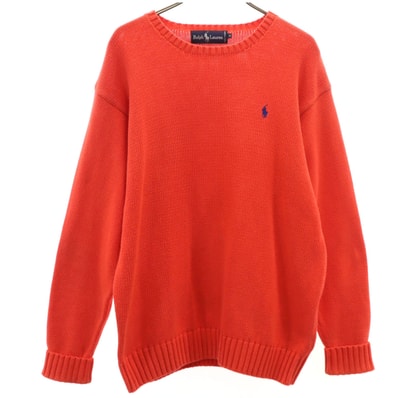 Polo by Ralph Lauren ポロバイラルフローレン 長袖 ニット M 朱色 セーター