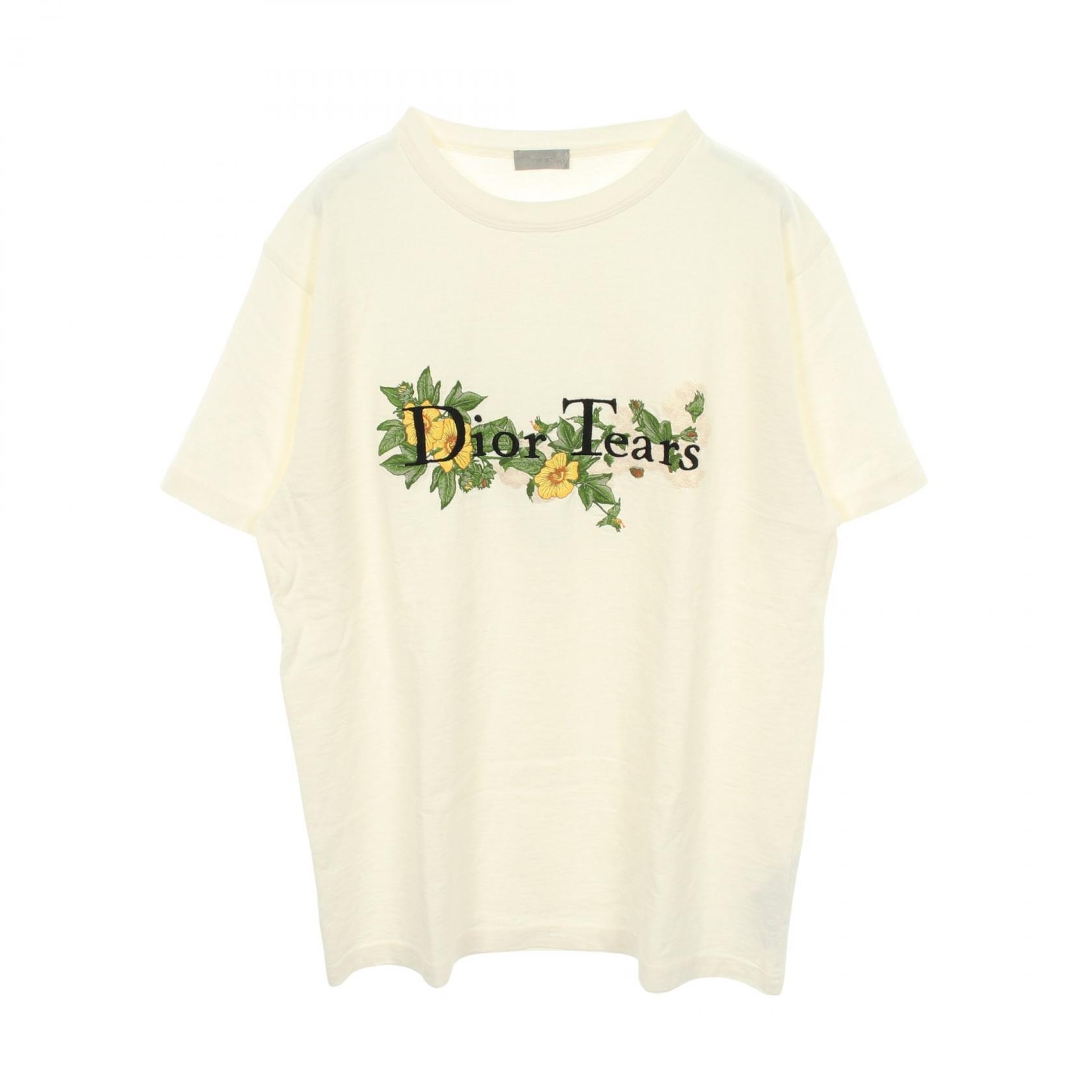 ディオール Dior DIOR × Denim Tears ロゴ刺繍 半袖Tシャツ 衣料品 トップス コットン メンズ ホワイト系 393J696I0849 【中古】