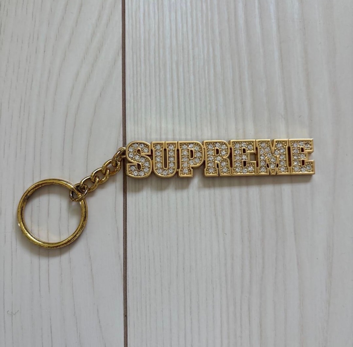 Supreme Block Logo Keychain "Gold"