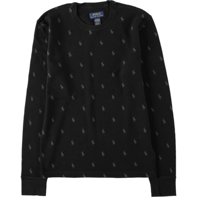 古着 ラルフローレン Ralph Lauren POLO RALPH LAUREN SLEEPWEAR オールオーバープリント サーマルロンT ワッフル レディースS相当/eaa665636
