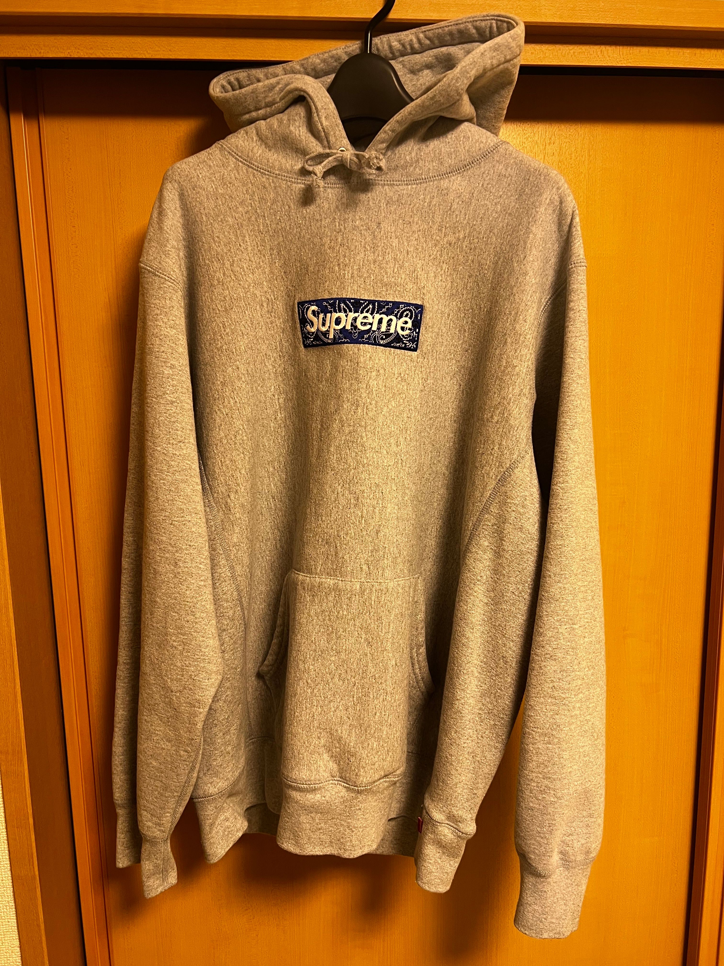 Supreme Bandana Box Logo Hooded Sweatshirt "Grey"