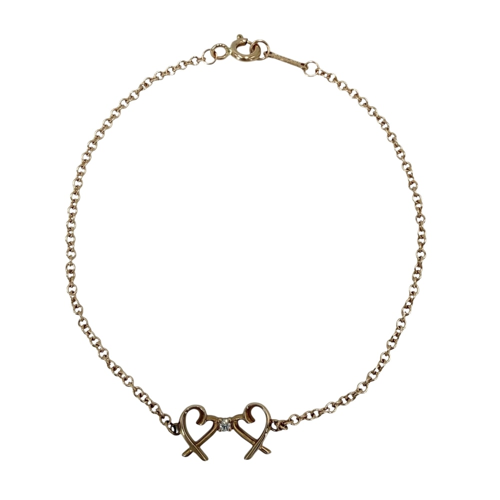 TIFFANY&Co. ティファニー ブレスレット ラビングハート ジュエリー アクセサリー 750 18金PG K18ピンクゴールド    ダイヤモンド ピンクゴールド レディース 約1.9g【中古品】