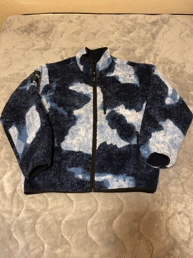 Supreme x The North Face Bleached Denim Print Fleece Jacket "Indigo"