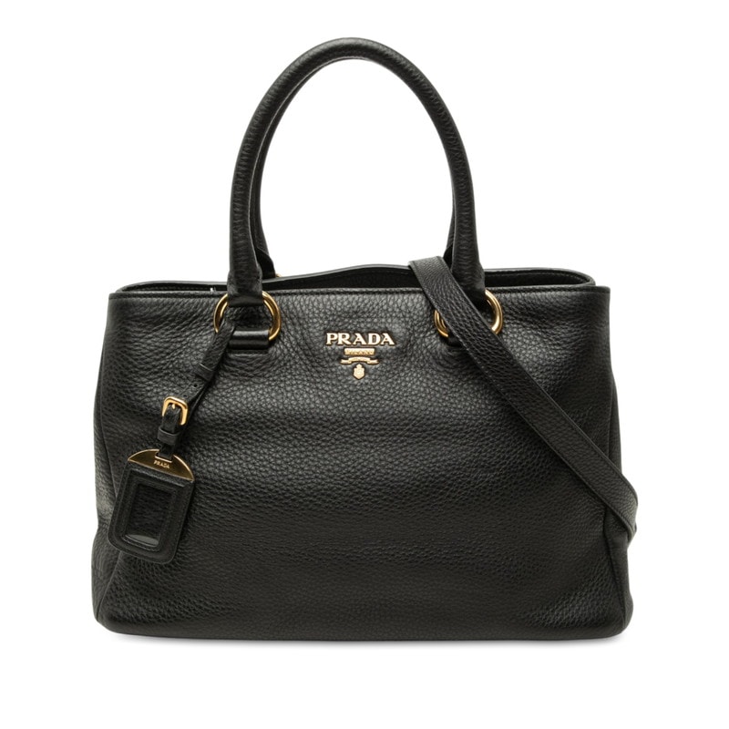 プラダ ロゴ ハンドバッグ ショルダーバッグ 2WAY BN2878 ブラック レザー レディース PRADA 中古
