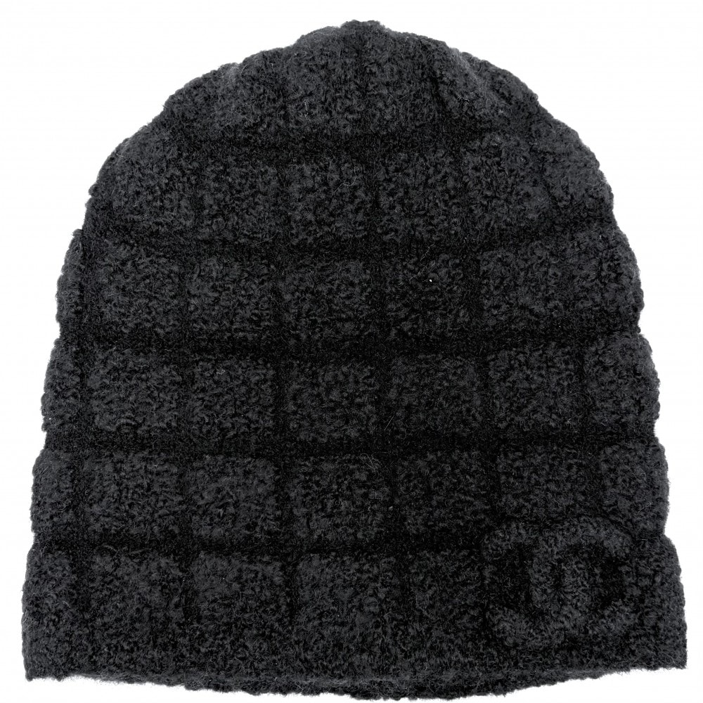 CHANEL シャネル ニットキャップ ココマーク ビーニー ニット帽 帽子 ファッションアイテム アパレル カシミヤ シルク ポリアミド ブラック 黒 レディース 秋 冬 美品【中古品】
